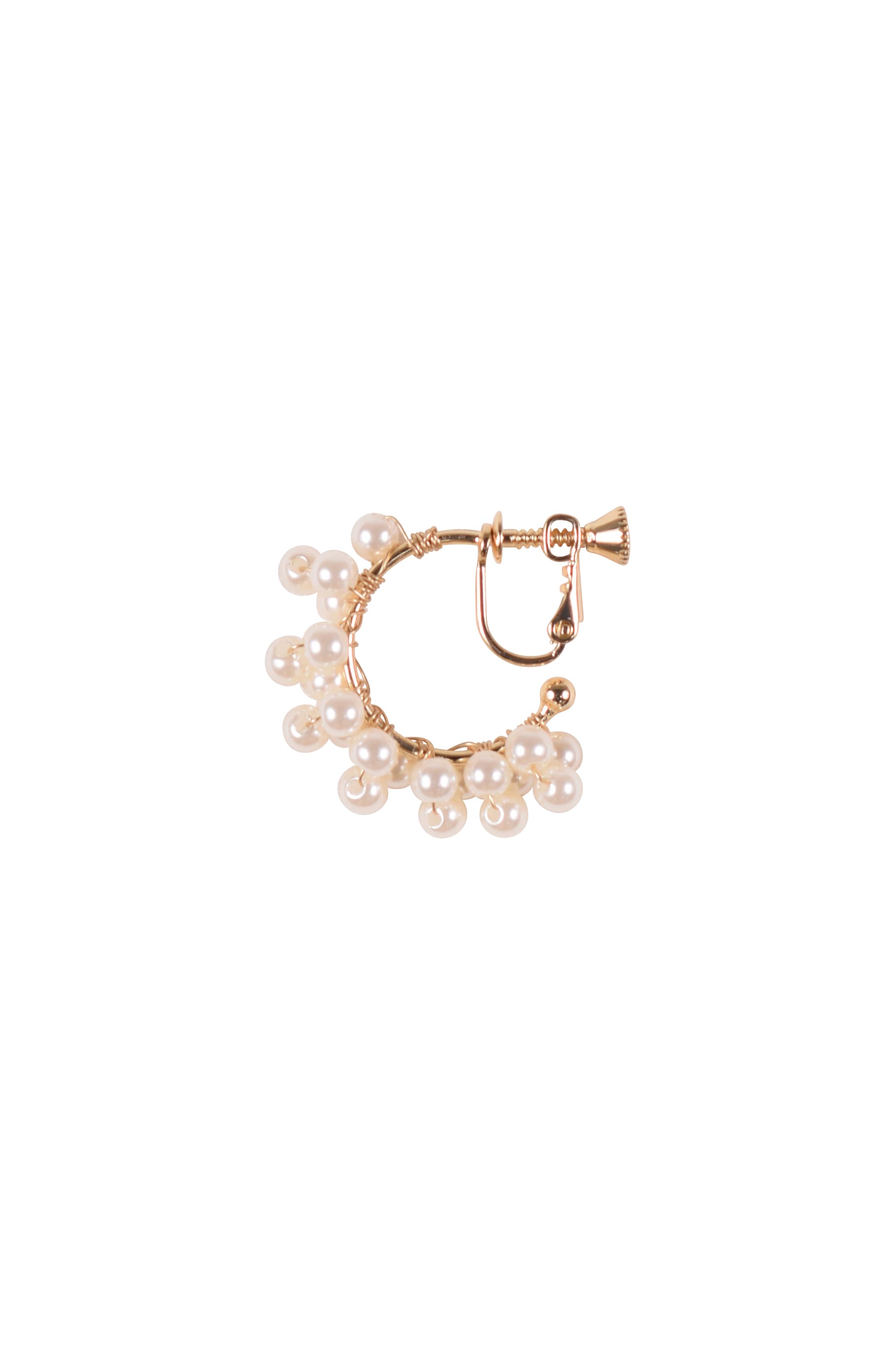 フープ型パールゴールドイヤリング