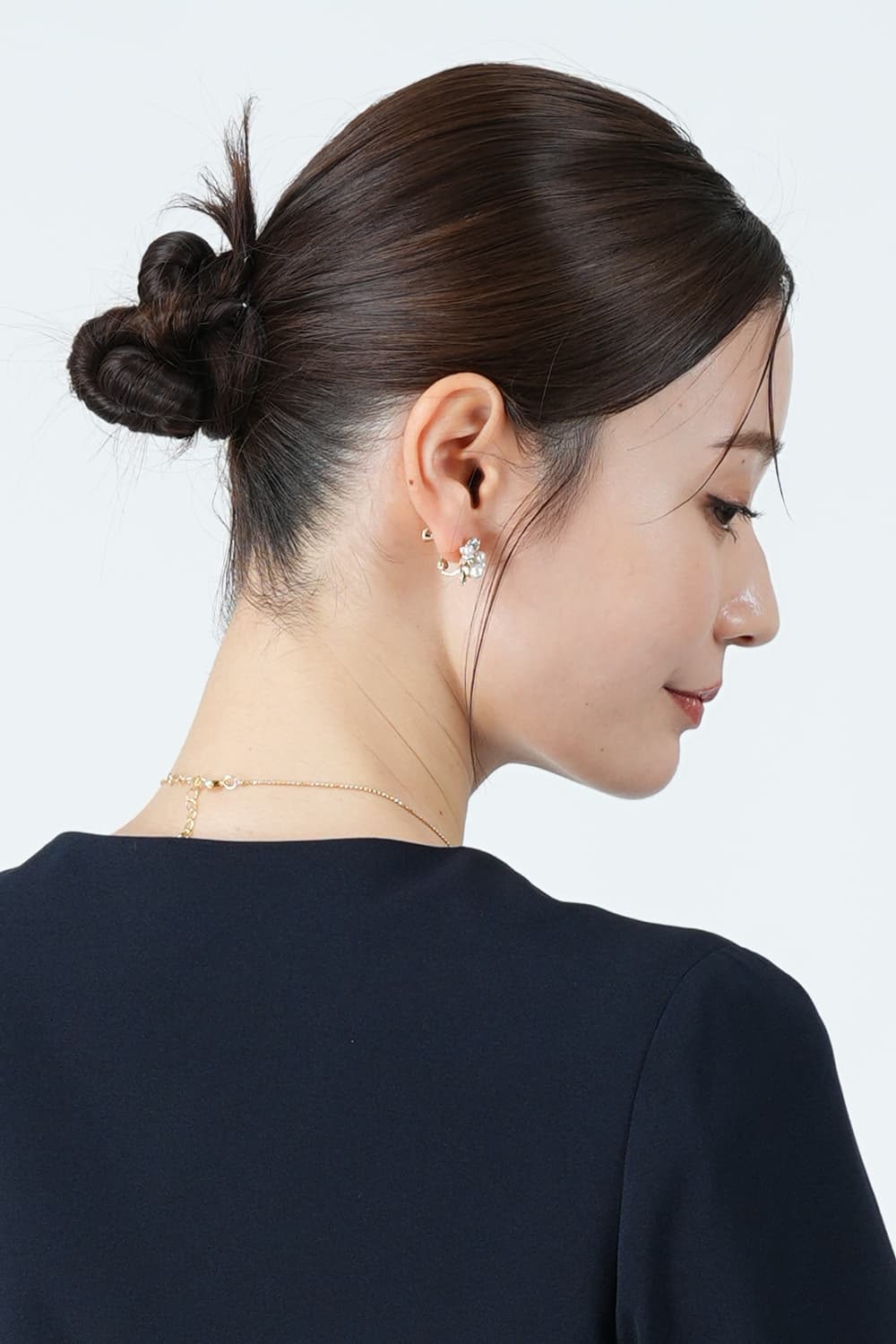 パールブーケ小ぶりゴールドイヤリング