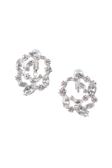 サークルビジューシルバーイヤリング