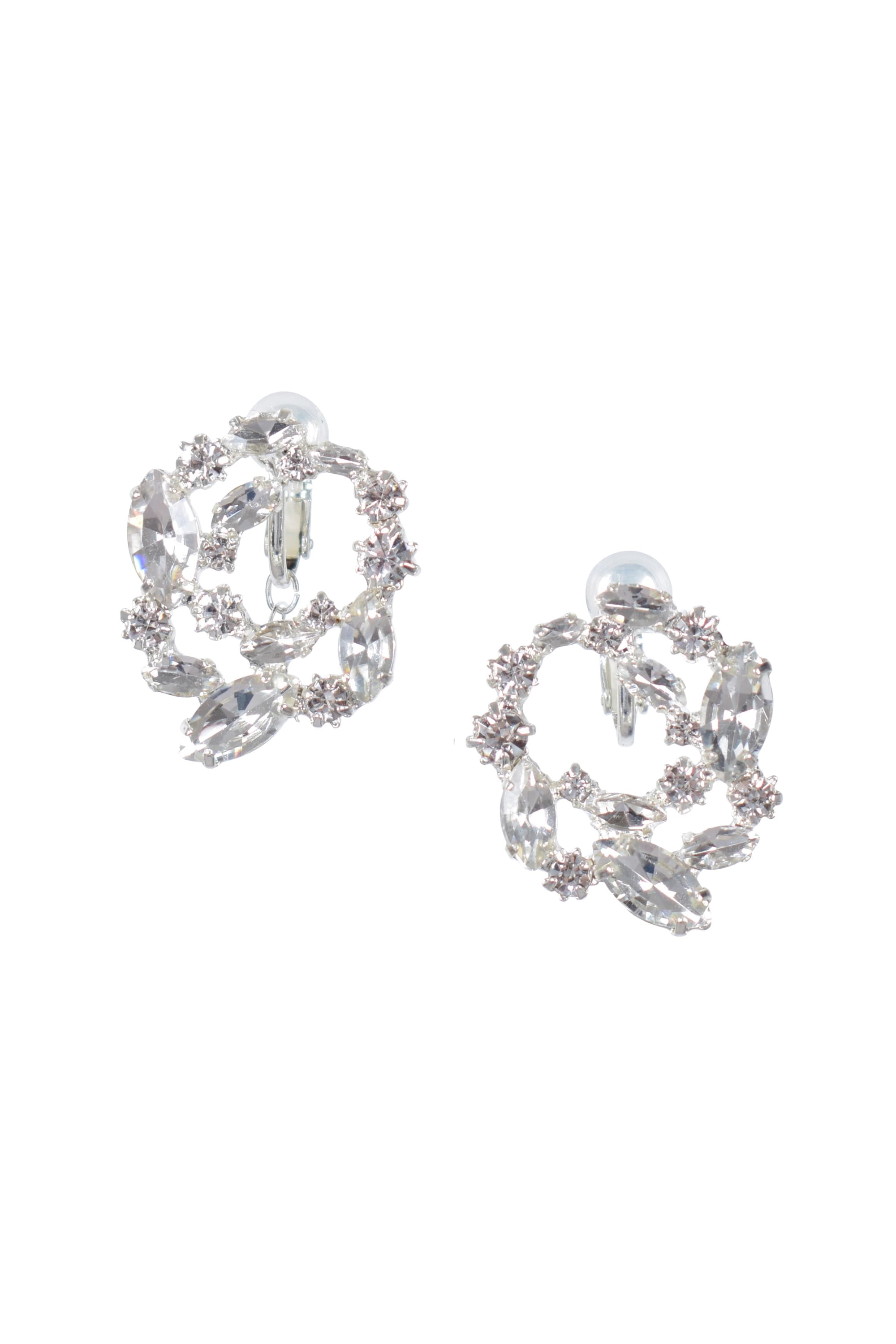 サークルビジューシルバーイヤリング