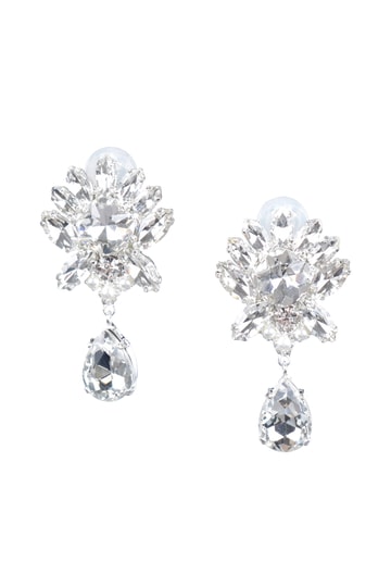 フラワービジュー&times;ドロップシルバーイヤリング