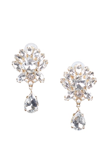 フラワービジュー&times;ドロップゴールドイヤリング