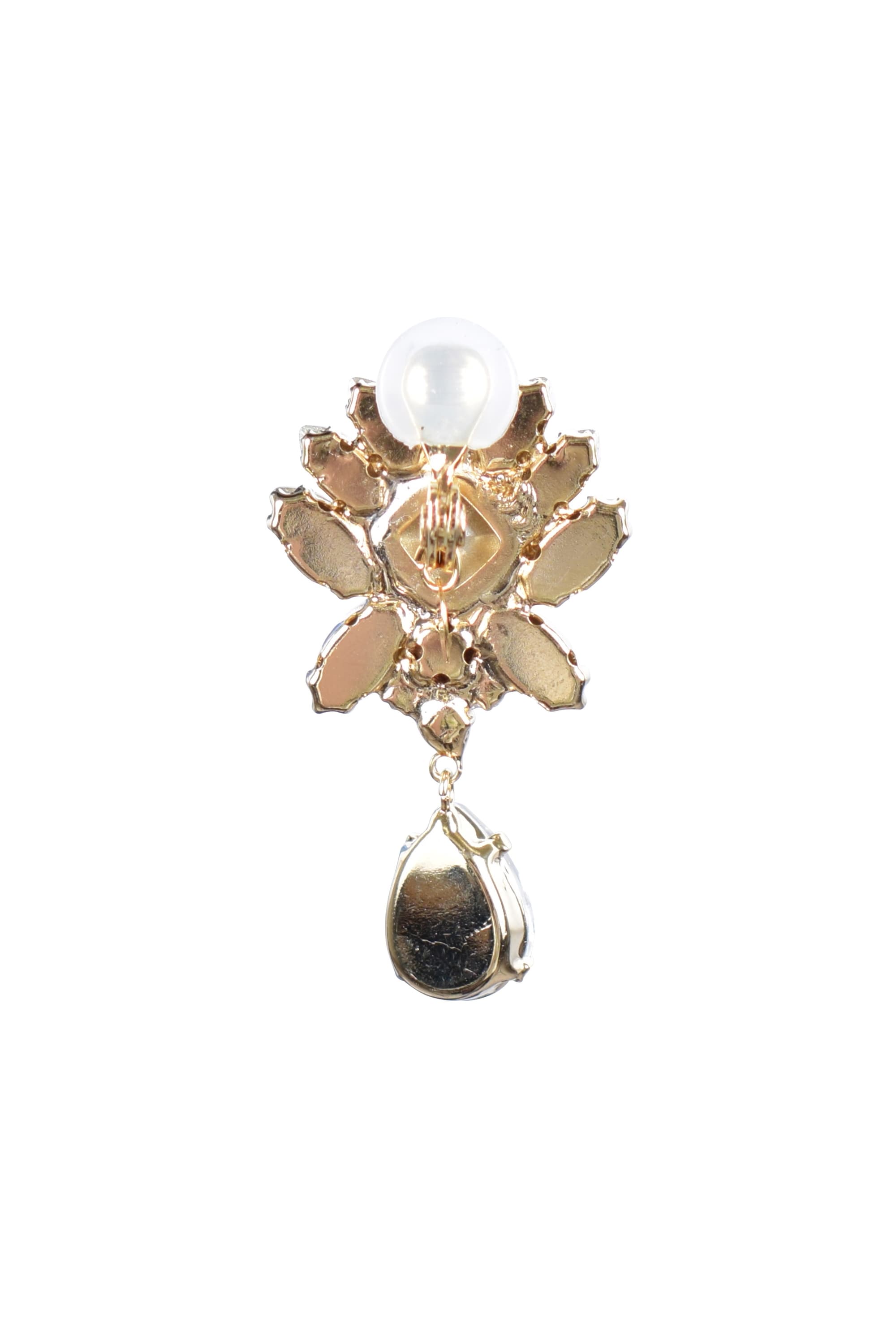 フラワービジュー&times;ドロップゴールドイヤリング