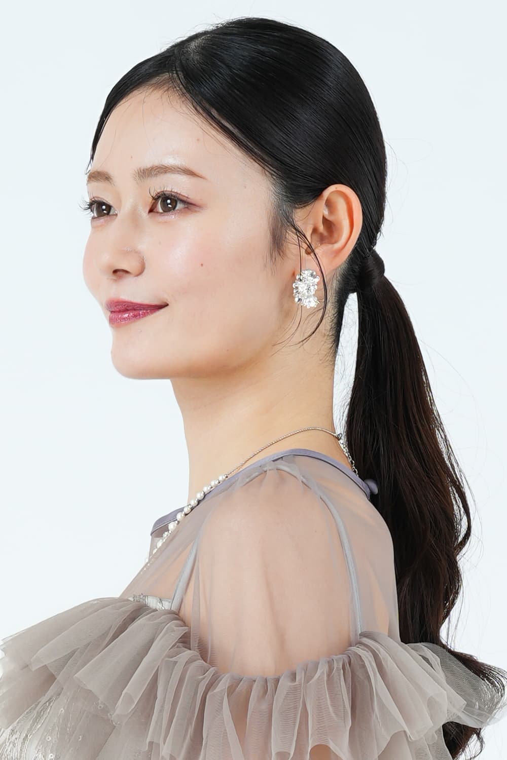 メタル小花リースシルバーイヤリング
